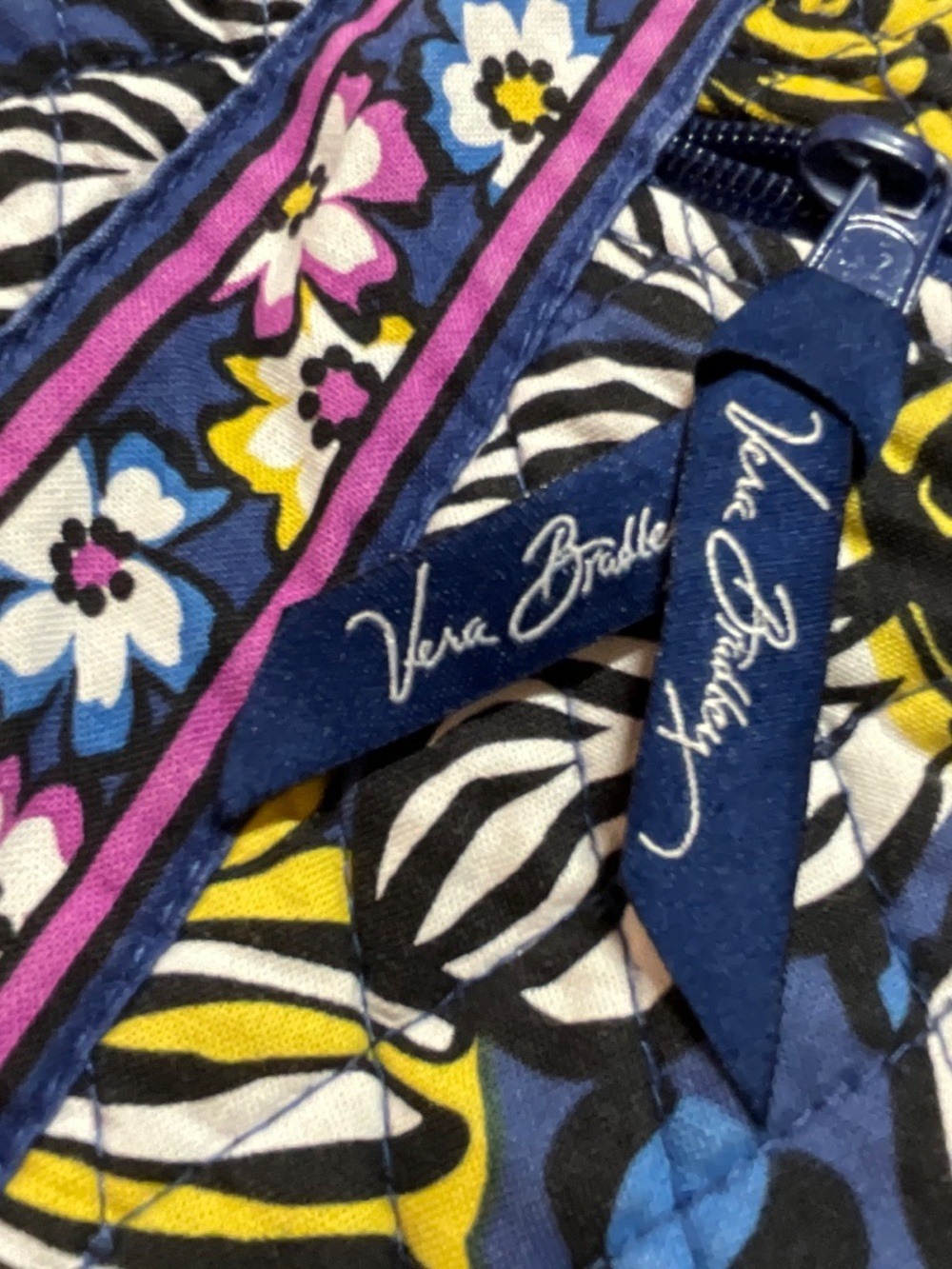 VERA BRADLEY African Violet Print Crossbody Hipster Bag Adjustable Strap - Picture 7 of 11